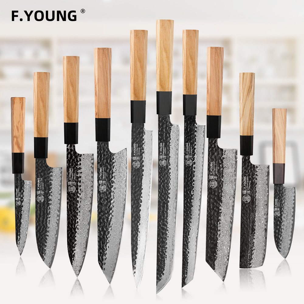 Wok Carbon Steel - F.YOUNG Damascus Steel Kitchen Knives Japanese