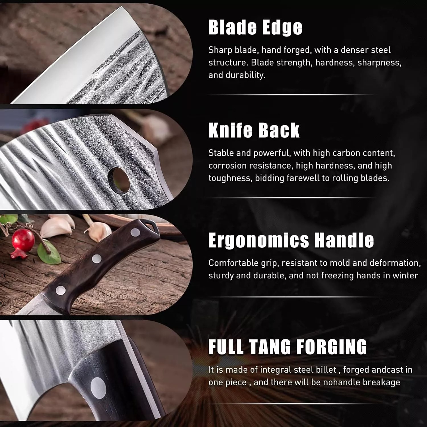 1PC Forged kitchen knife, hous - огляд і ціна Wok Carbon Steel