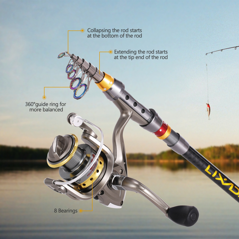 Lixada Telescopic Fishing Rod  - огляд і ціна Wok Carbon Steel