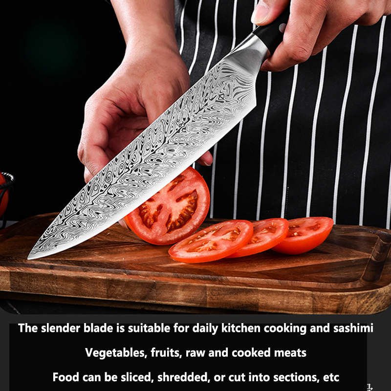 Damascus pattern kitchen knife - огляд і ціна Wok Carbon Steel